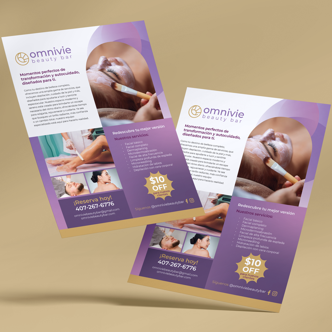 beauty bar flyer mockup